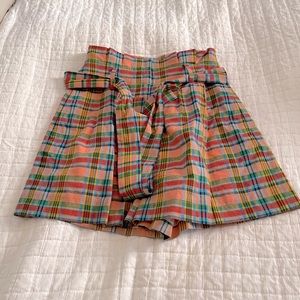 J.Crew | Paper-bag Waist Short in Ribbon Plaid (Sz 00)